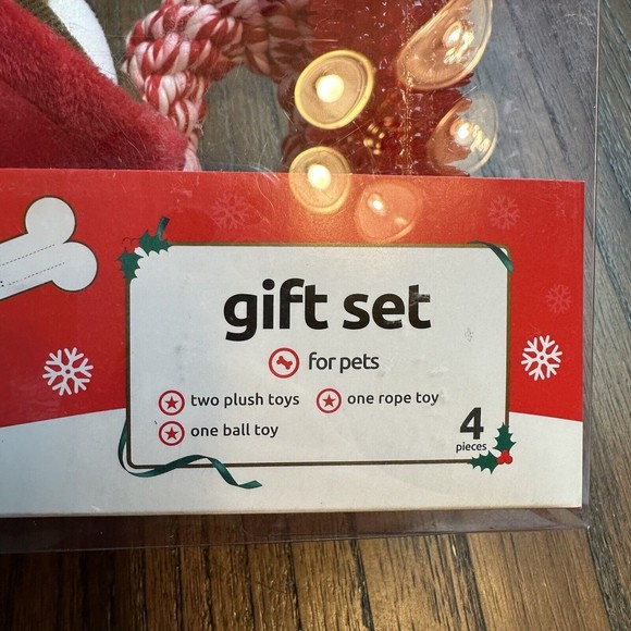 Pet Shoppe Holiday Christmas 4 Piece Gift Set for Pets Dogs NEW - Picture 3 of 4